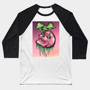 Trippy mushroom skull Baseball T-Shirt